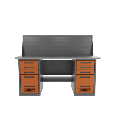 Верстак двухтумбовый 5 ящиков с экраном Garopt 1800*700 GT1800Y5Y5PP.orange Верстак двухтумбовый 5 ящиков с экраном Garopt 1800*700 GT1800Y5Y5PP.orange