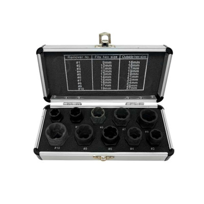 Набор экстракторов поврежденных болтов и гаек, 10 предметов ГАММАТЕСТ GT1Y110