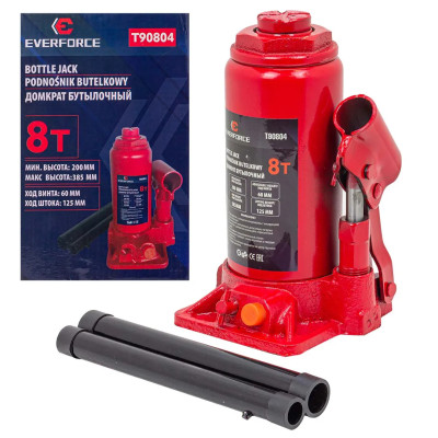 Домкрат бутылочный 8т с клапаном EF-T90804