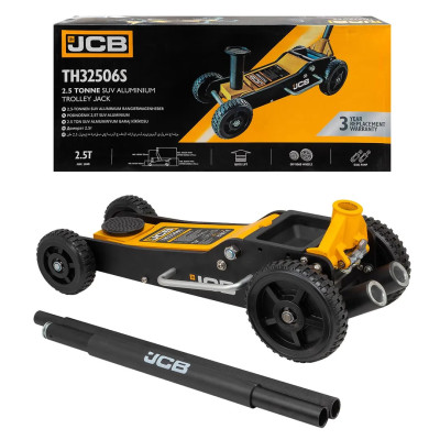 Домкрат подкатной гидравлический на резиновых колесах в комплекте с удлинителями 2.5т JCB-TH32506S