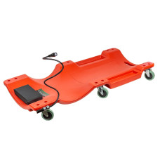 Лежак пластиковый подкатной на 6-ти колесах с паралоновым подголовником и фонарем на гибком удлинителе RF-TRH6802-1