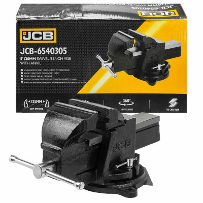 Тиски стальные поворотные с наковальней 5 -125мм JCB-6540305