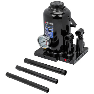 Домкрат бутылочный двухскоростной с манометром 32т F-TH903501 BIG