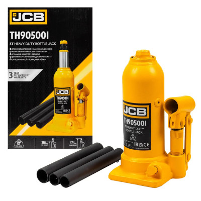 Домкрат бутылочный 5т с клапаном JCB-TH905001