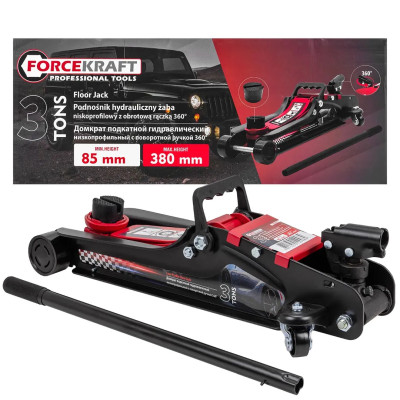 Домкрат подкатной гидравлический 3т низкопрофильный с поворотной ручкой FK-T825010