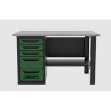 Верстак однотумбовый без экрана 5 ящиков 1400*700 GT1400STY5.green