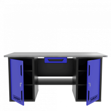 Верстак двухтумбовый с ящиками без экрана GT1800DDY1.blue