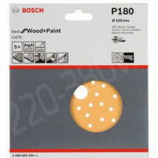 Шлифкруг 150 мм BOSCH 5 шлифлистов Best for Wood+Paint Multihole ? K180