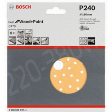 Шлифкруг 150 мм BOSCH 5 шлифлистов Best for Wood+Paint Multihole ? K240