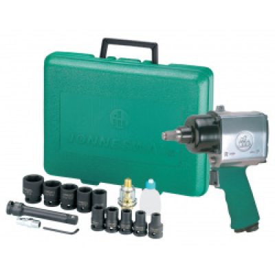 Пневмогайковерт JonnesWay JAI-0501K с набором ударных головок (17 предметов)